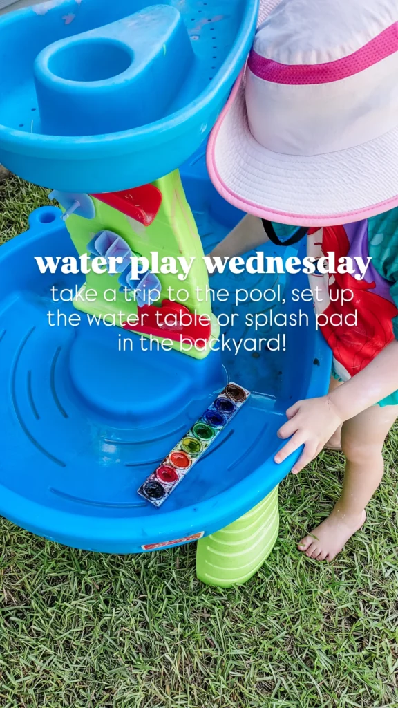 water play wednesday | summer schedule