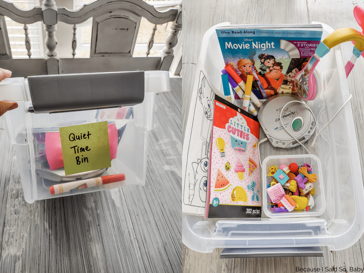 How to Make a Quiet Time Bin for a 3 Year Old Because I Said So, Baby