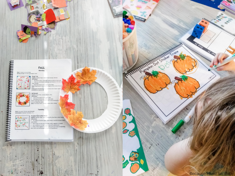 fall preschool activities at home for toddlers