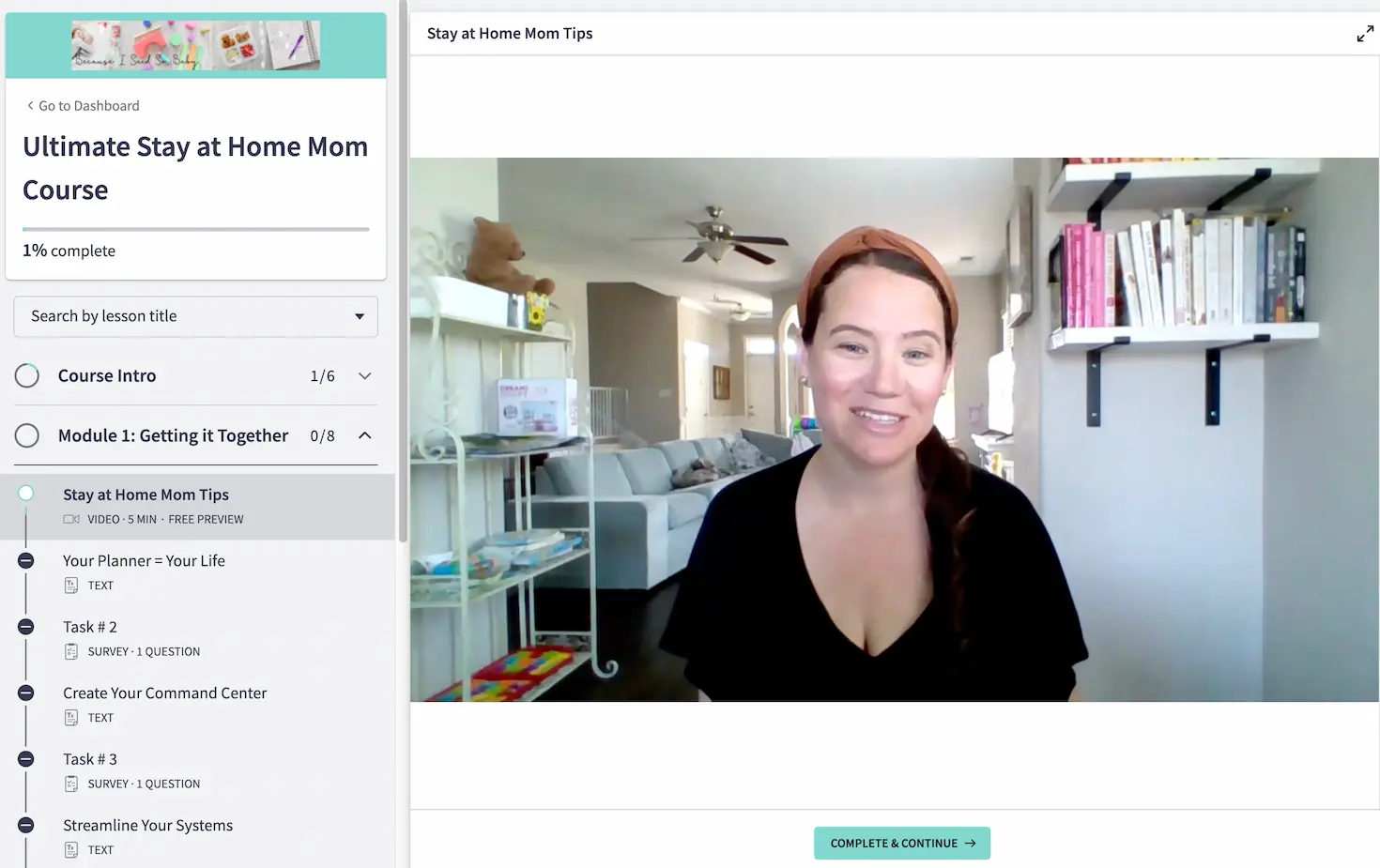 The Ultimate Stay At Home Mom course preview.