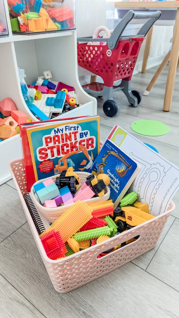 transportation themed daily busy bins