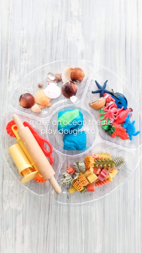 ocean themed play dough tray