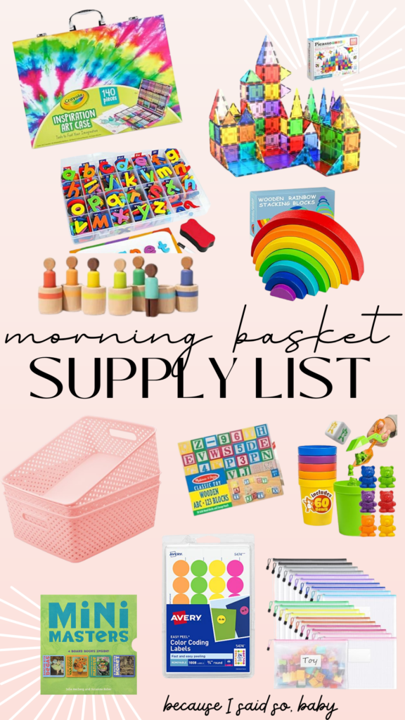 morning basket supplies | because I said so baby