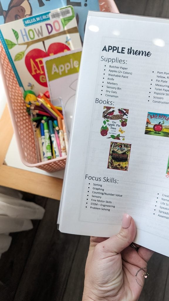 apple theme printable preschool unit